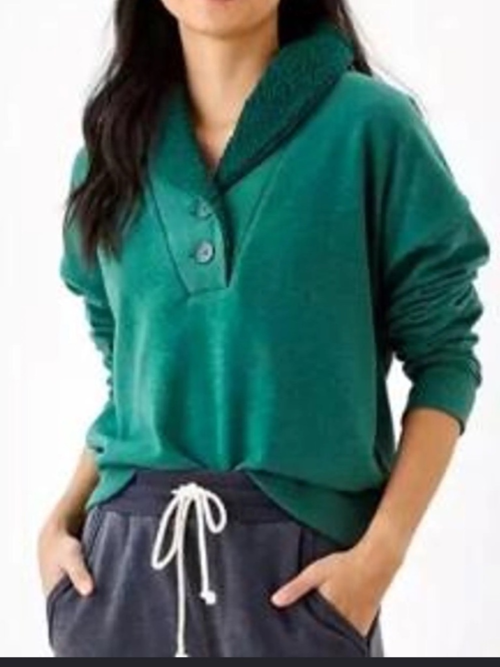 AE Green Quarter-Snap Pullover Sweatshirt